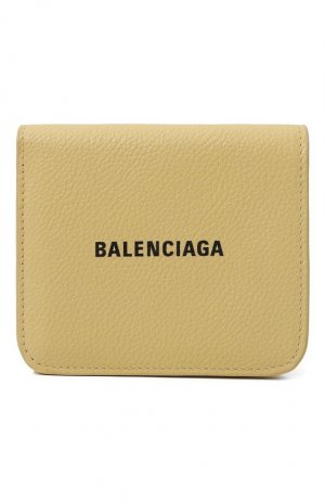 Кожаное портмоне Balenciaga. Цвет: жёлтый