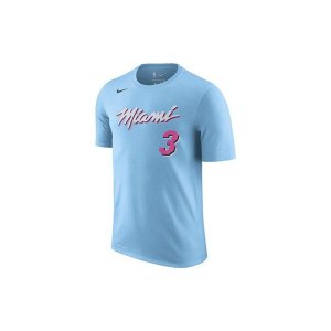 Miami Heat 2018/2019 Season Dwyane Wade South Beach Short Sleeve T-Shirt Men Tops Blue BV8773-422 Nike