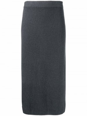 Кашемировая юбка в рубчик Iris Von Arnim. Цвет: серый