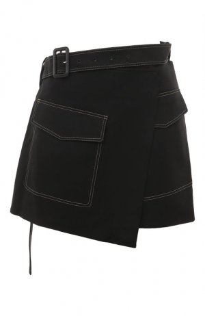 Хлопковая юбка Helmut Lang. Цвет: чёрный