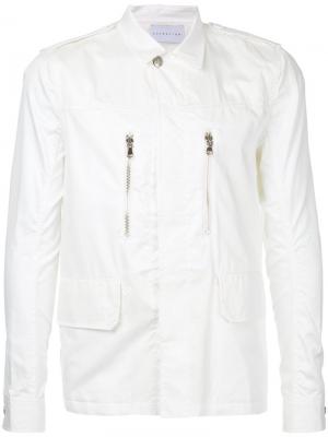 Куртка с карманами на молнии Estnation. Цвет: белый