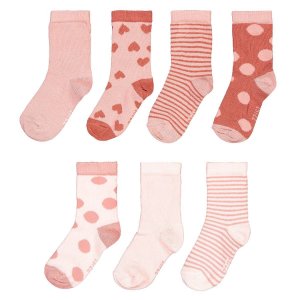 Комплект из семи пар носков LaRedoute LA REDOUTE COLLECTIONS. Цвет: розовый