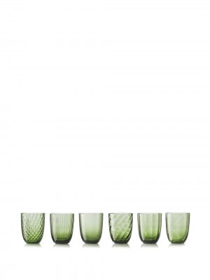 Набор Idra из шести стаканов NasonMoretti. Цвет: зеленый