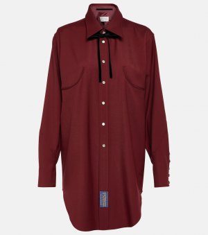 Двусторонняя рубашка из шерстяного габардина , красный Maison Margiela