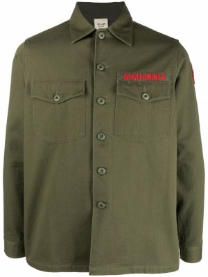 Куртка-рубашка с вышивкой Maharishi. Цвет: зеленый