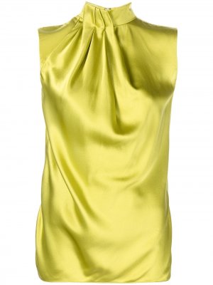 Шелковая блузка с драпировкой Adam Lippes. Цвет: зеленый