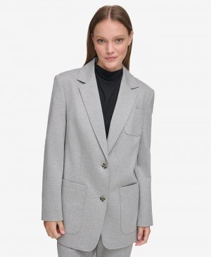 Женский пиджак большого размера с двумя пуговицами X-Fit , серый Calvin Klein