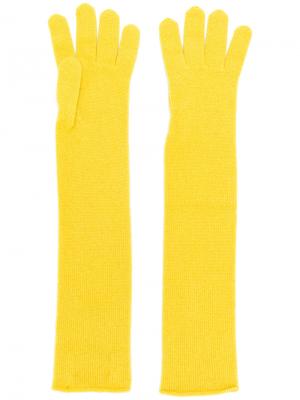 Длинные перчатки Drumohr. Цвет: жёлтый и оранжевый