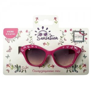 Солнцезащитные очки Бабочки (Ярко-розовые), Т22471 Lukky Fashion. Цвет: розовый