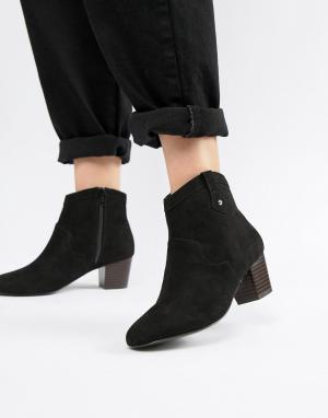 Черные ботинки челси из искусственной замши на каблуке -Черный Miss Selfridge
