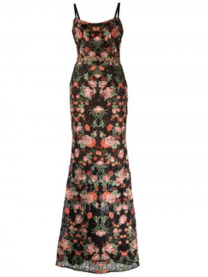 Embroidered floral evening gown Marchesa Notte. Цвет: черный