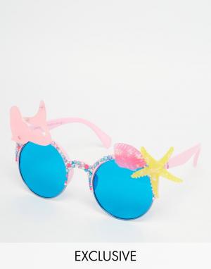 Розовые солнцезащитные очки Mermaid Spangled