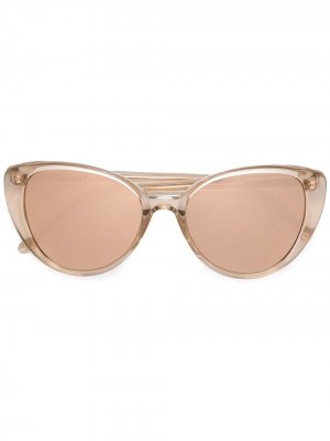 Солнцезащитные очки с оправой кошачий глаз Linda Farrow. Цвет: розовый