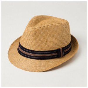 Шляпа мужская MINAKU Пляж, размер 58, цвет коричневый./В упаковке шт: 1. Цвет: коричневый/синий