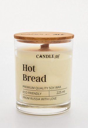 Свеча ароматическая Candle Me HOT BRAD / Горячий хлеб с деревянным фитилем, 180 мл.. Цвет: бежевый