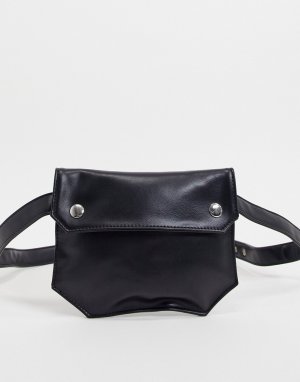 Черная сумка через плечо из искусственной кожи -Черный цвет SVNX