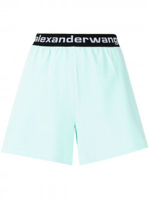 Спортивные шорты с логотипом Alexander Wang. Цвет: синий