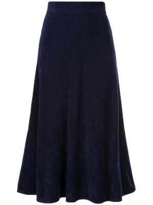 Расклешенная юбка А-образного силуэта Estnation. Цвет: синий