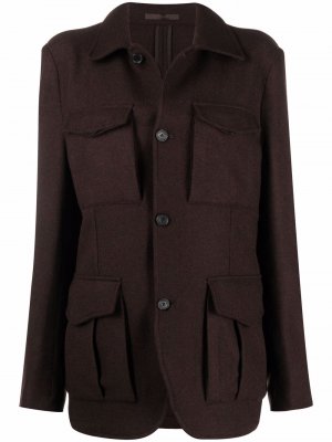 Куртка-рубашка с карманами Caruso. Цвет: коричневый