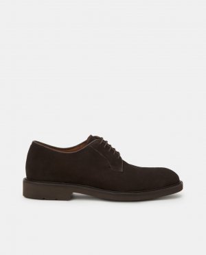Мужские туфли на шнуровке коричневого цвета из прочной замши с бархатистой отделкой , коричневый Lottusse