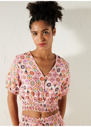 Разноцветная женская блузка с V-образным вырезом Penti