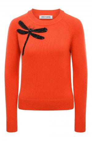 Пуловер из шерсти и кашемира Dice Kayek. Цвет: оранжевый