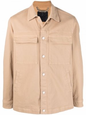 Куртка-рубашка Iconic Plein с накладными карманами Philipp. Цвет: бежевый