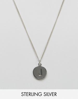 Sterling Silver J Initial Necklace Fashionology. Цвет: серебряный