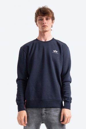 Базовый свитер, толстовка с маленьким логотипом , темно-синий Alpha Industries