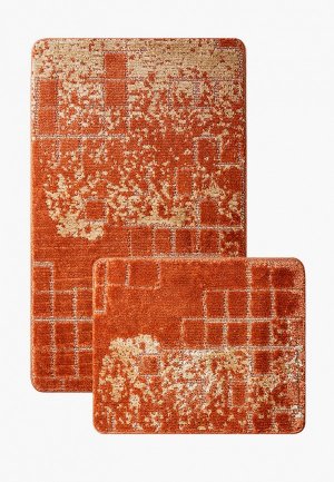 Комплект ковриков Shahintex 2 шт., 60х100, 60х50 см.. Цвет: оранжевый