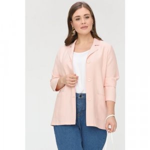 Пиджак , удлиненный, силуэт прямой, размер 48, розовый SVESTA. Цвет: розовый