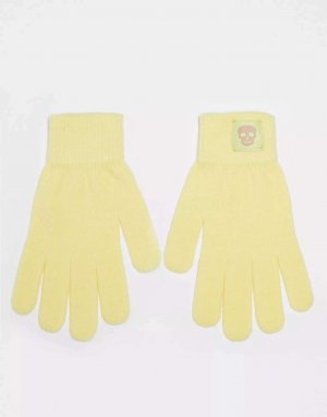Вязаные перчатки Bolongaro Trevor масляно-желтого цвета