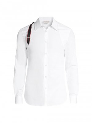 Классическая хлопковая рубашка с длинными рукавами Harness , белый Alexander McQueen