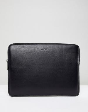 Кожаный чехол для ноутбука с диагональю 12 дюймов London Knomo. Цвет: черный