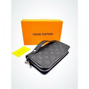 Бумажник 98987789, фактура матовая, тиснение, коричневый Louis Vuitton. Цвет: коричневый/серый