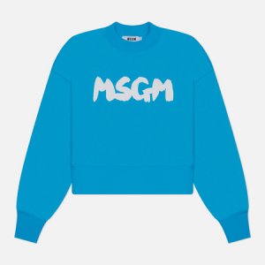 Женская толстовка New Logo Brush Print MSGM. Цвет: голубой