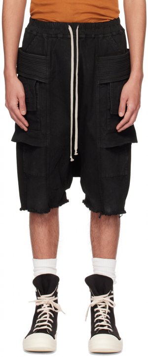 Черные джинсовые шорты-карго Creatch Cargo Pods Rick Owens Drkshdw