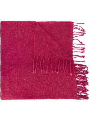 Вязаный шарф с бахромой Al Duca D’Aosta 1902. Цвет: розовый и фиолетовый