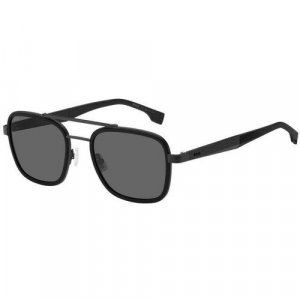 Солнцезащитные очки, черный, серый BOSS. Цвет: черный