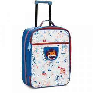 Чемодан-рюкзак , ручная кладь, 33х45х16 см, 1.95 кг, белый, голубой Lilliputiens. Цвет: голубой/белый
