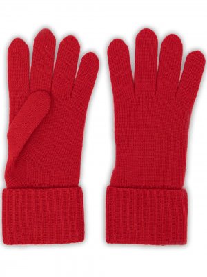 Перчатки в рубчик N.Peal. Цвет: красный