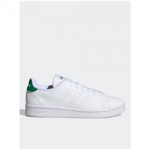 Кеды , размер 9 UK, белый, зеленый adidas. Цвет: белый
