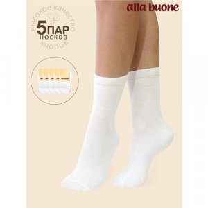 Носки, размер 23, белый Alla Buone. Цвет: белый