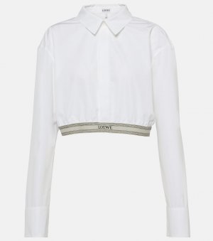 Укороченная рубашка из хлопкового поплина , белый Loewe