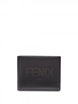 Бумажник с тисненым логотипом Fendi. Цвет: черный