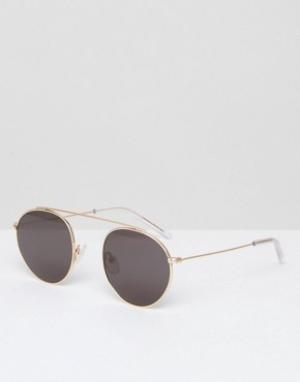 Круглые солнцезащитные очки-авиаторы в золотистой оправе Monokel Eyewear. Цвет: золотой