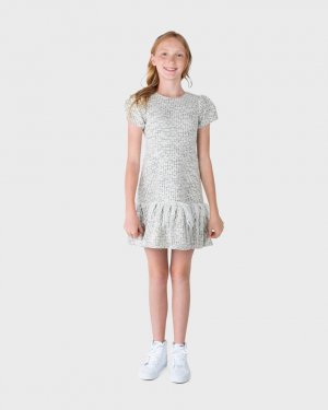 Твидовое платье Lexie с перьями для девочек, размер 7–16 Zoe