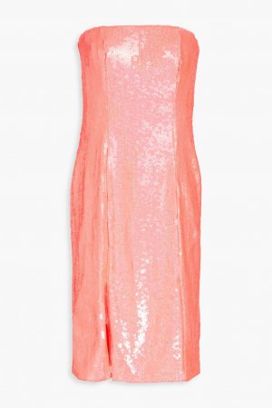 Платье мини из джерси без бретелек, украшенное пайетками AIDAN MATTOX, коралловый Mattox