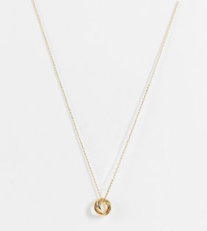 Позолоченное ожерелье с маленькой подвеской из сцепленных звеньев -Золотистый Orelia