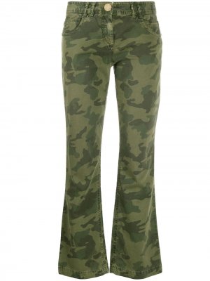 Укороченные брюки с камуфляжным принтом Balmain. Цвет: зеленый